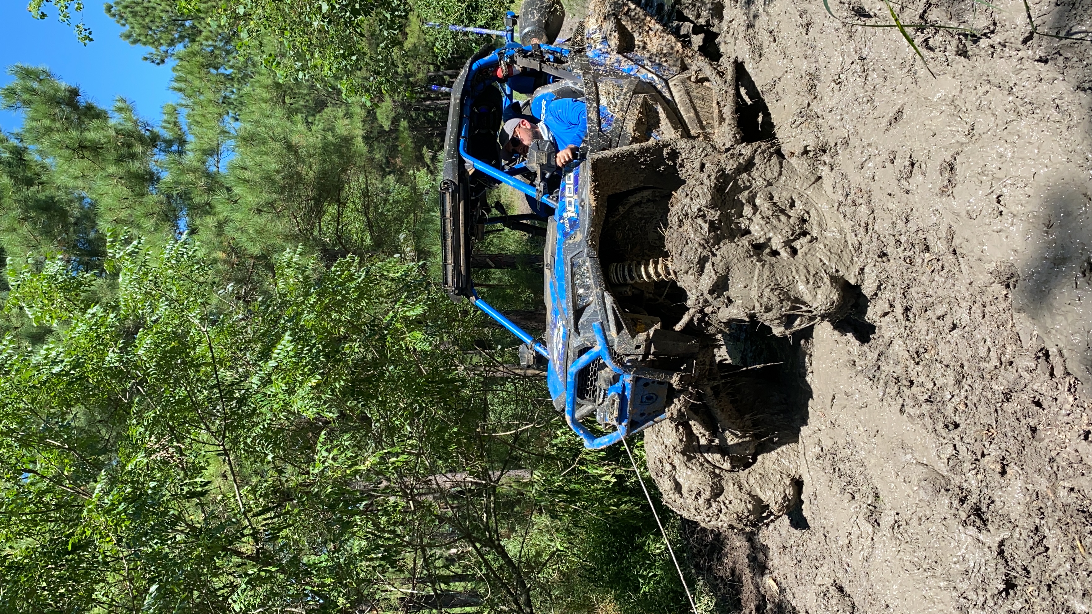 Blue Polaris Rzr Stuck in the Mud