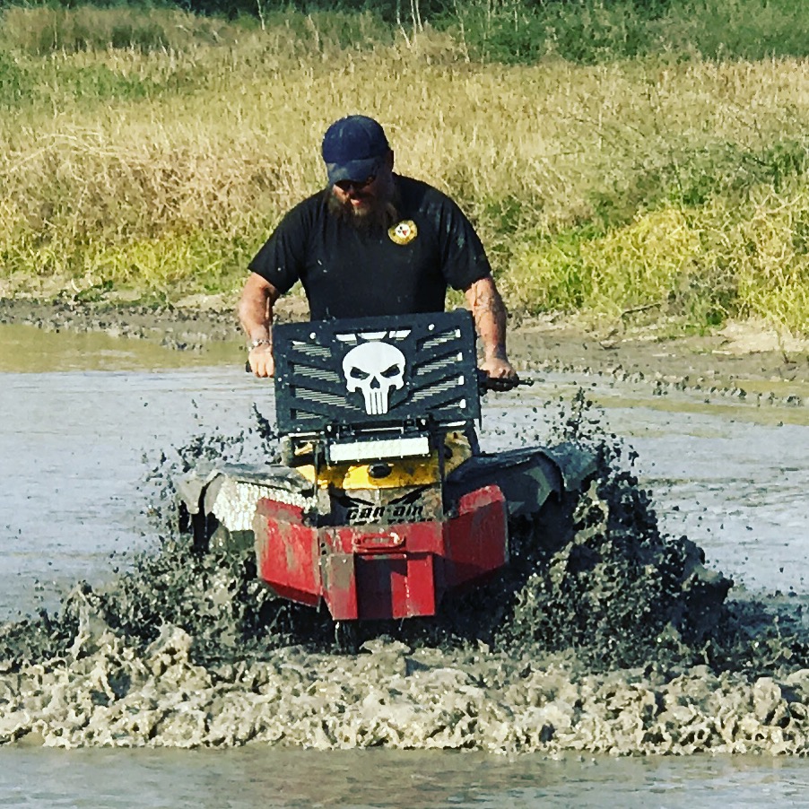 ATV on a lift for inspection